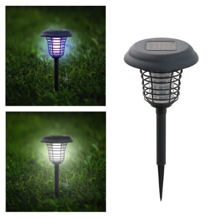 Nature Spring Solar Powered Light, Mosquito / Insect Bug Zapper, LED/UV Radiation Outdoor Stake Landscape Fixture 498735NDG